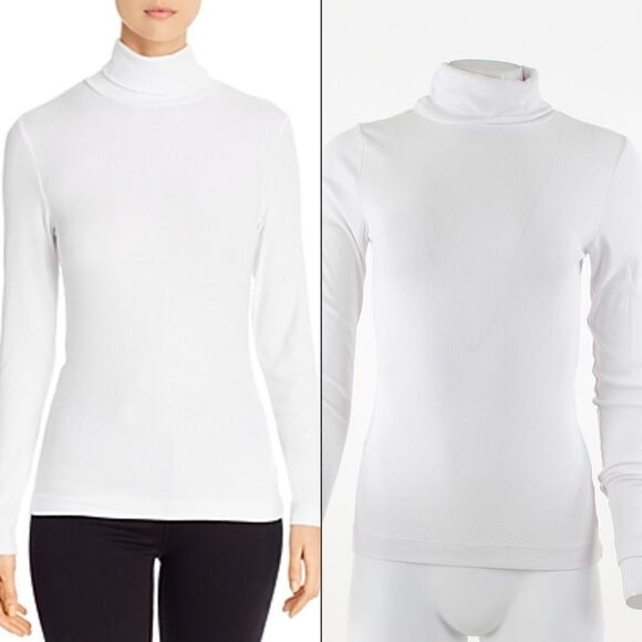 Three Dots Ribbed Turtleneck Tee - Picture 1 of 5